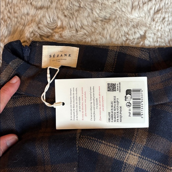 Sezane Orlane Plaid Skirt RARE - Picture 4 of 7